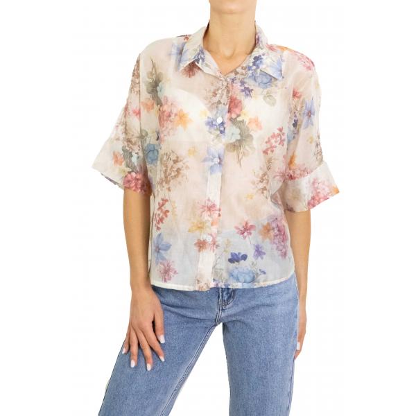 Camicia fantasia floreale manica corta